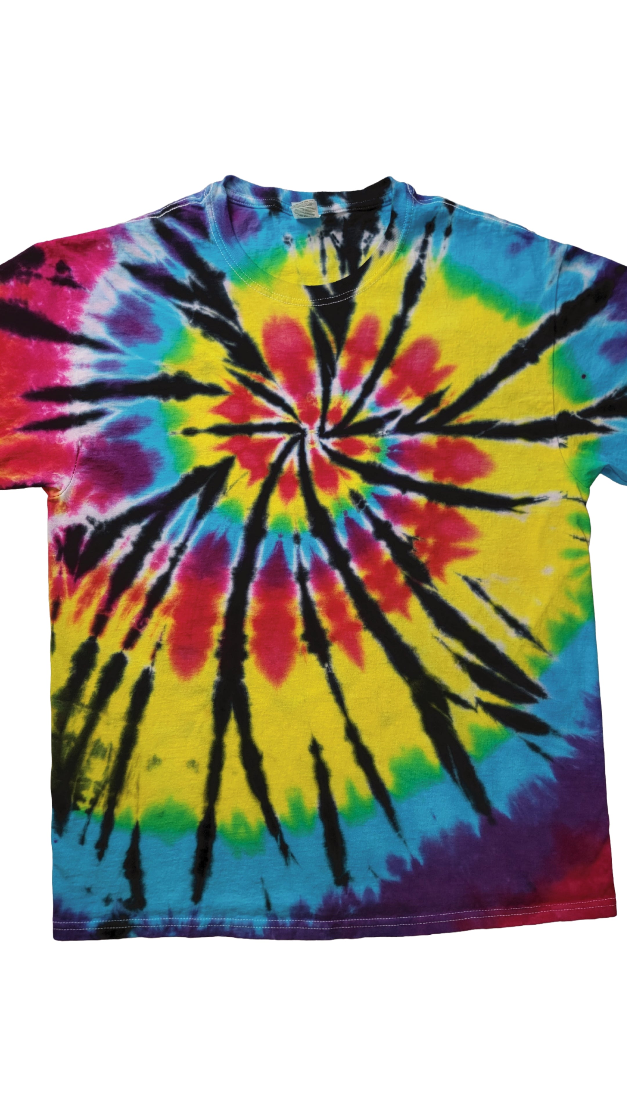 Black Rainbow Spiral Tie Dye T-Shirt