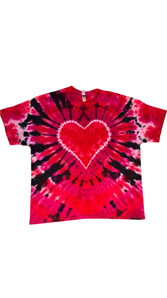 Valentines Day Heart Tie Dye Tee Shirt