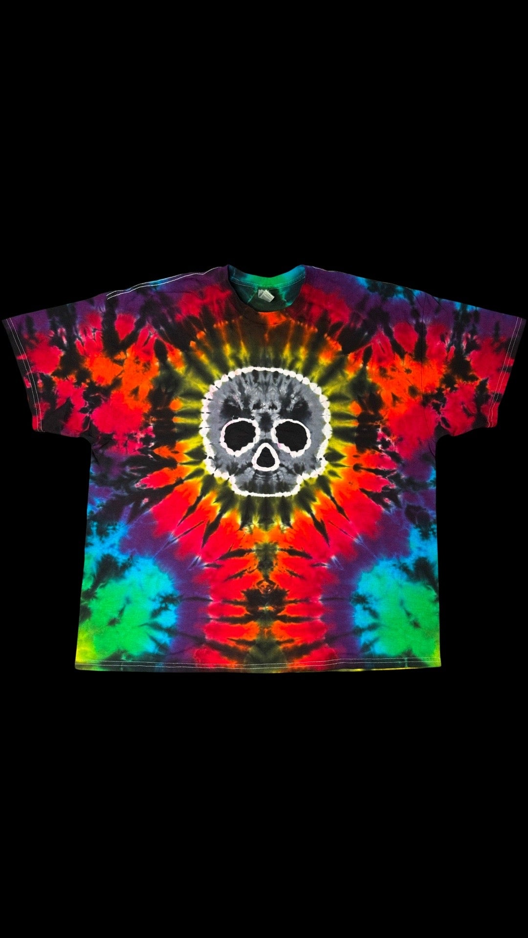 Rainbow Skull Tie Dye Tee Shirt