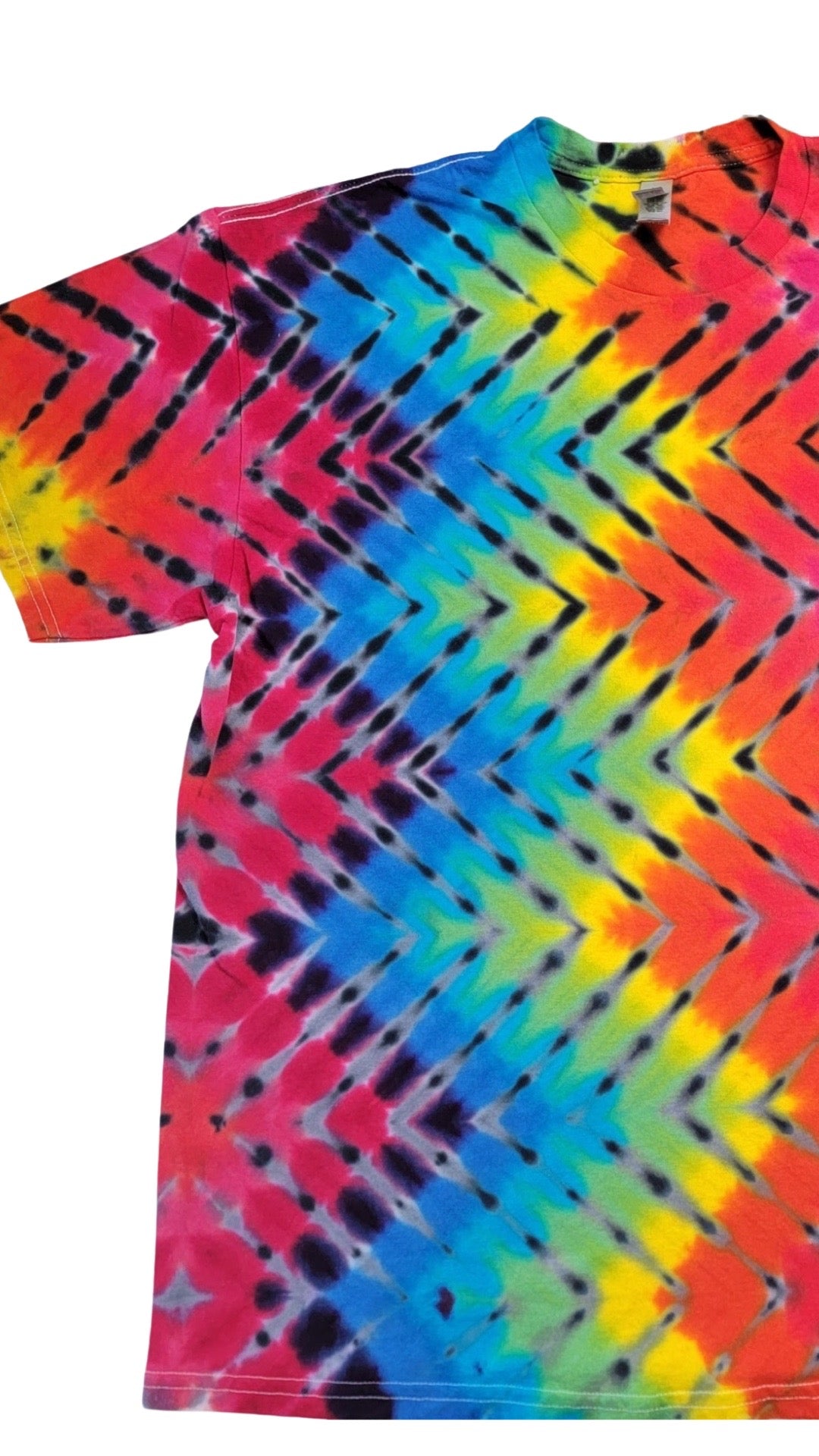 Rainbow Chevron Pleat Art Tie Dye
